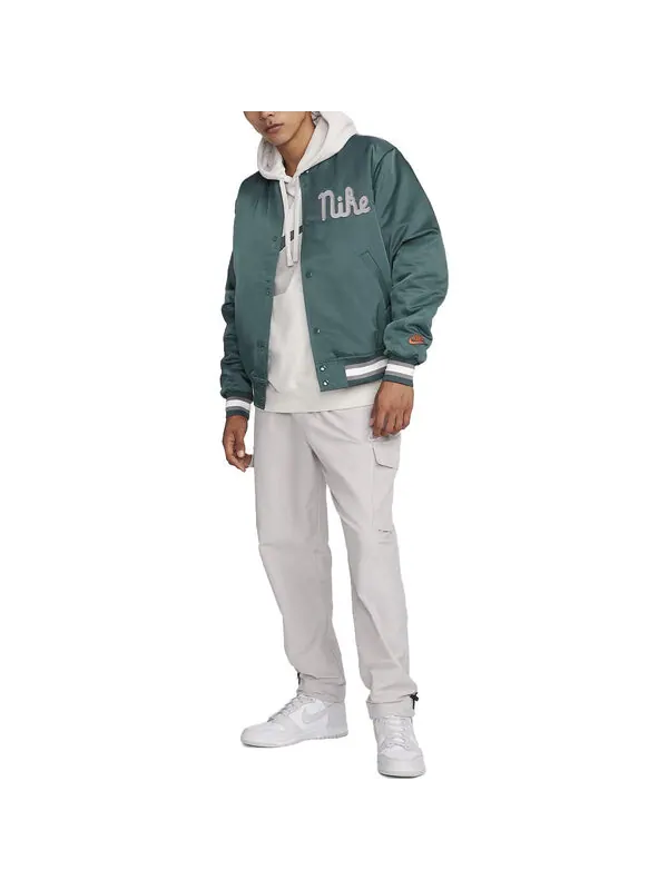 Куртка dugout loose satin jacket 'green' Nike — изображение 4 из 4, глубокий///оранжевый