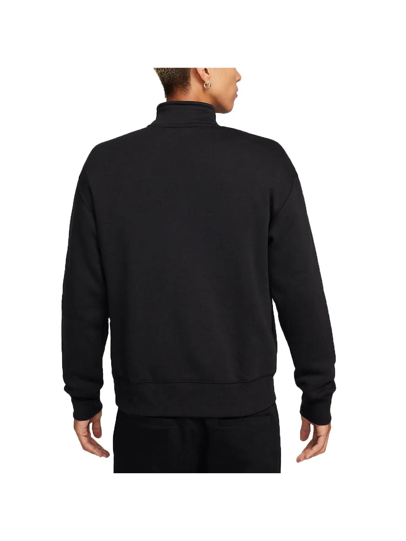 Спортивная толстовка Nike Sportswear Club Fleece Half Zip Sweatshirt (Asia Sizing) 'Black' FQ7976-010 — изображение 2 из 3