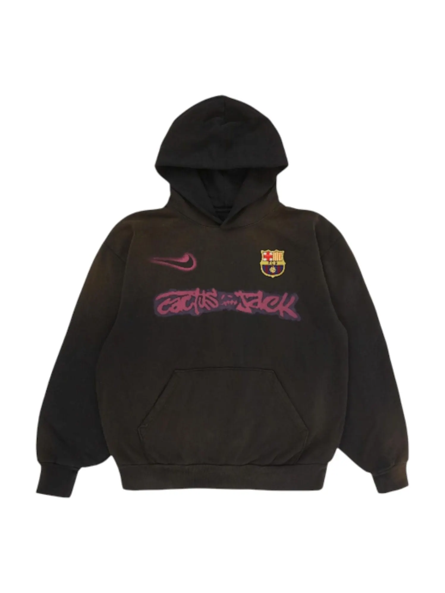 Худи Nike FC Barcelona x Cactus Jack Spray Logo Hoodie 'Black' — изображение 1 из 2, черный
