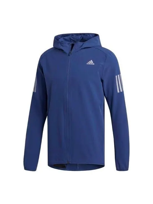 Куртка adidas Solid Color Running Sports Hooded Jacket Blue — изображение 1 из 4, мульти