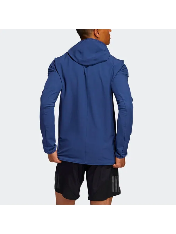 Куртка adidas Solid Color Running Sports Hooded Jacket Blue — изображение 3 из 4, мульти