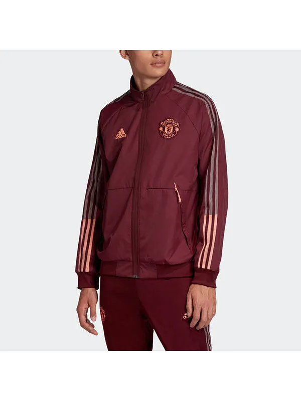 Куртка adidas Mufc Anthem Jkt 20-21 Season Manchester United Soccer/Football Jacket Purple Red — изображение 3 из 4, красный