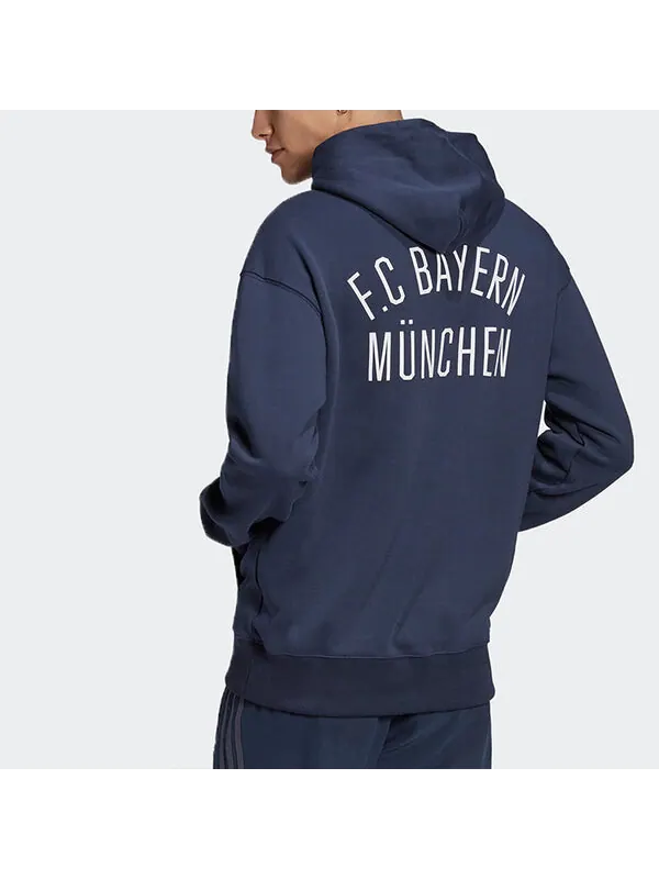 Толстовка adidas FCB SSP Bayern Munich Soccer/Football Sports Pullover Navy Blue — изображение 4 из 4, синий