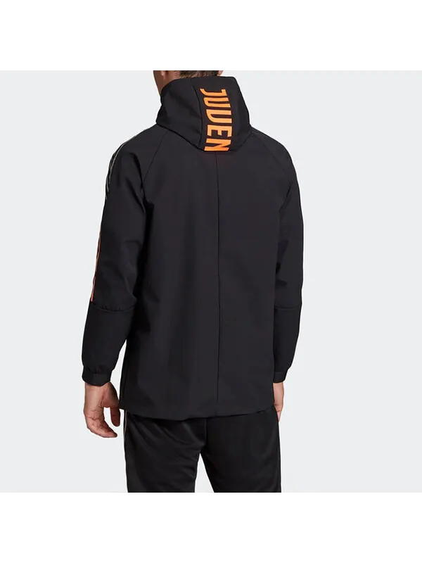 Куртка adidas JUVE TRAVEL JKT Juventus Soccer/Football Sports Hooded Jacket Black — изображение 4 из 4, черный