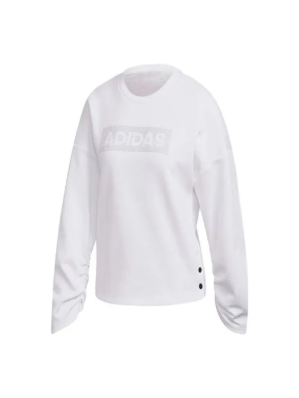 Толстовка с капюшоном Crew DK Emby свободный спортивный свитер Adidas — изображение 1 из 4, белый