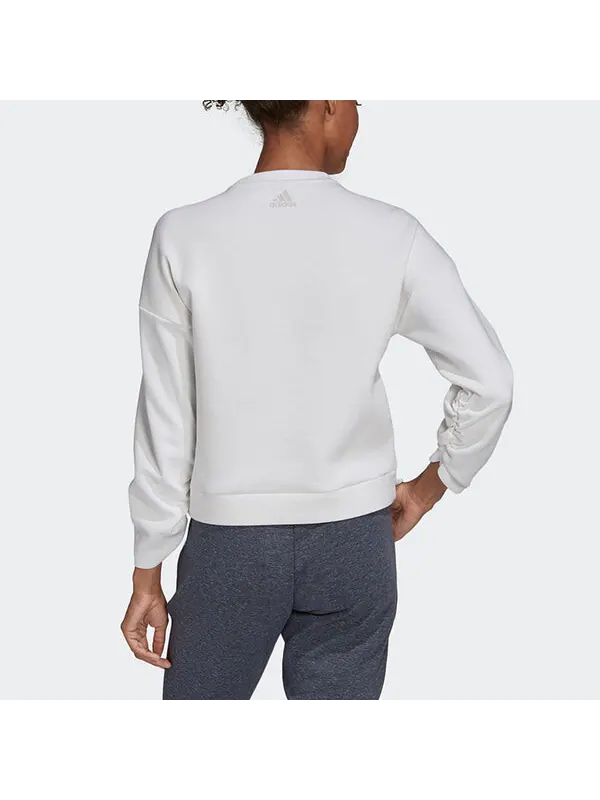 Толстовка с капюшоном Crew DK Emby свободный спортивный свитер Adidas — изображение 4 из 4, белый
