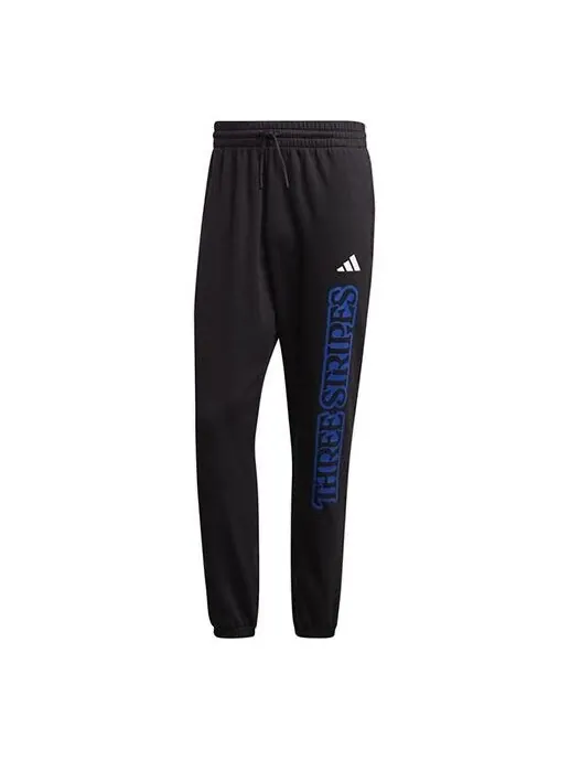 Спортивные штаны adidas 3-Stripes Graphic logo Printing Casual Bundle Feet Sports Pants Black — изображение 1 из 4, черный