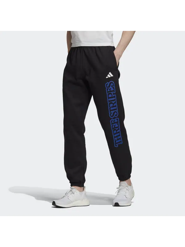 Спортивные штаны adidas 3-Stripes Graphic logo Printing Casual Bundle Feet Sports Pants Black — изображение 3 из 4, черный