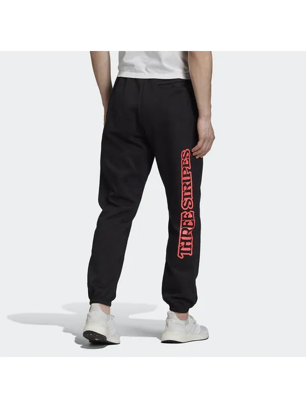 Спортивные штаны adidas 3-Stripes Graphic logo Printing Casual Bundle Feet Sports Pants Black — изображение 4 из 4, черный