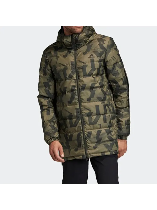 Пуховик adidas Outdoor mid-length Down Jacket Brown — изображение 3 из 4, коричневый