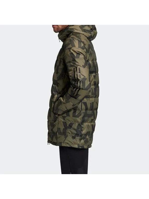 Пуховик adidas Outdoor mid-length Down Jacket Brown — изображение 4 из 4, коричневый
