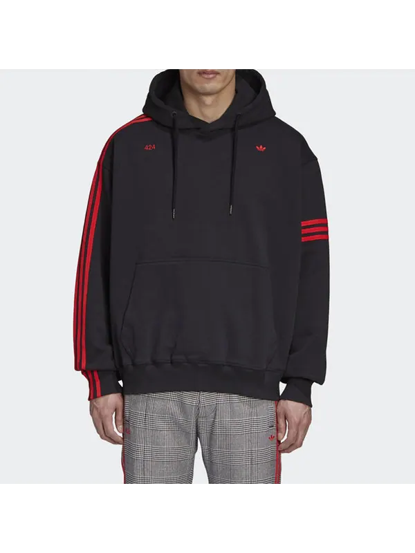 Толстовка men's originals x 424 r.y.v. crossover asymmetric black Adidas — изображение 3 из 4, черный