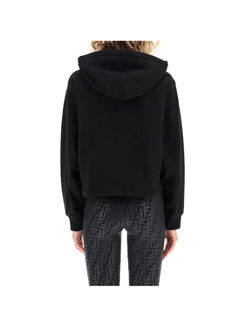 Худи (WMNS) FENDI F Pattern Printing Hoodie Black — изображение 3 из 4, черный