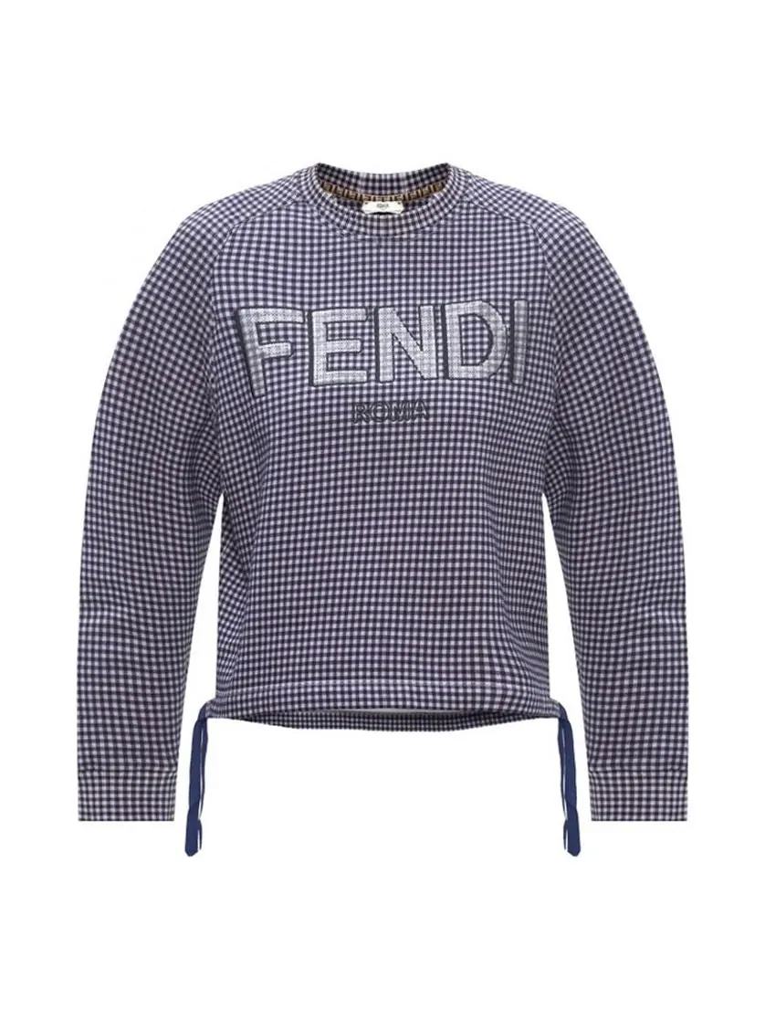 Худи (WMNS) FENDI Logo Printing hooded Long Sleeves Hoodie Gray — изображение 1 из 4, серый