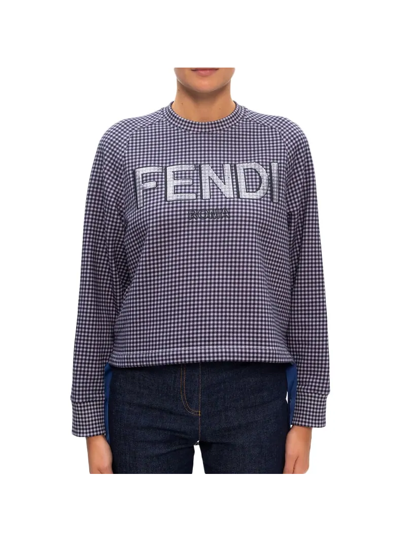 Худи (WMNS) FENDI Logo Printing hooded Long Sleeves Hoodie Gray — изображение 3 из 4, серый