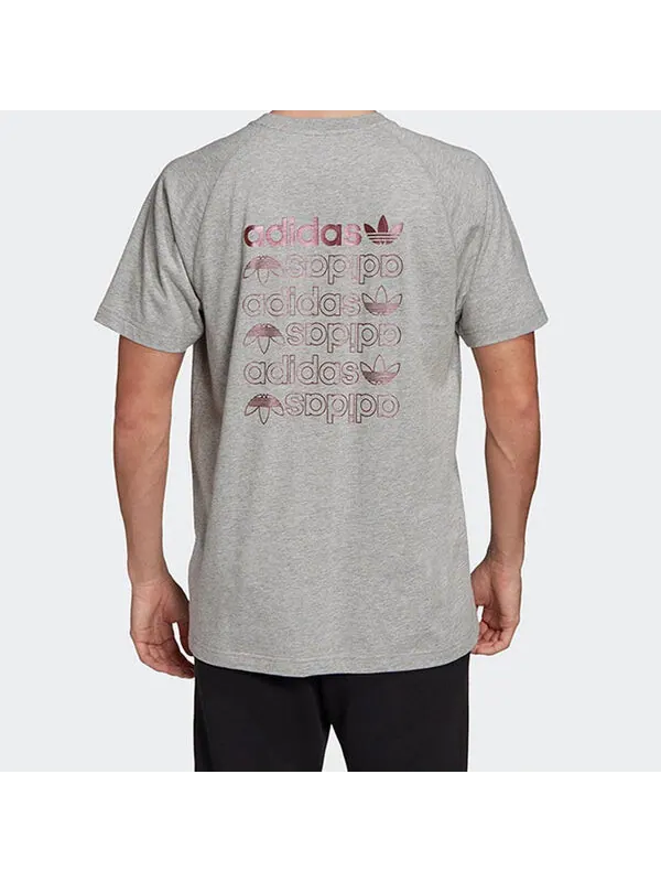 Футболка men's originals zeno tee logo short sleeve gray t-shirt Adidas — изображение 4 из 4, серый