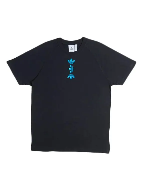 Футболка originals zeno tee blue logo short sleeve black Adidas — изображение 1 из 4, черный