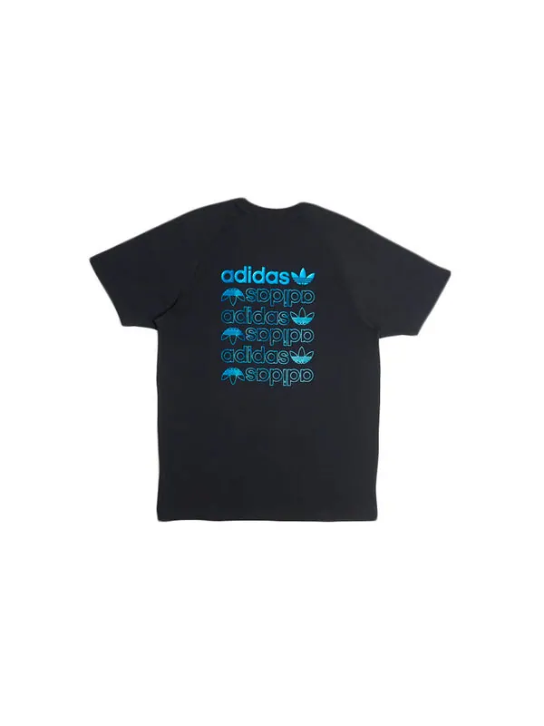 Футболка originals zeno tee blue logo short sleeve black Adidas — изображение 2 из 4, черный