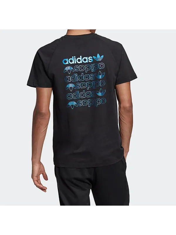 Футболка originals zeno tee blue logo short sleeve black Adidas — изображение 4 из 4, черный