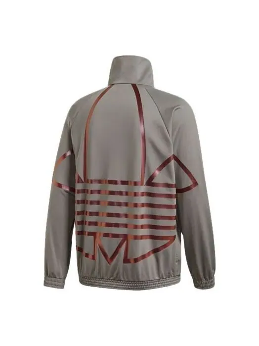Куртка originals logo printing sports stand collar jacket gray Adidas — изображение 1 из 4, серый