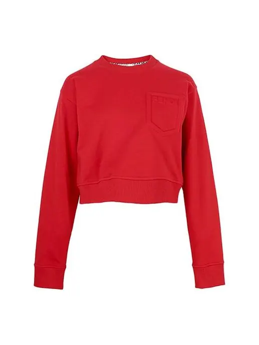Толстовка (WMNS) FENDI SS21 Logo Printing Round-neck Swea Red — изображение 1 из 4, красный