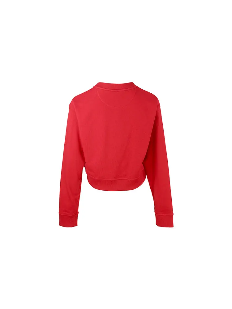 Толстовка (WMNS) FENDI SS21 Logo Printing Round-neck Swea Red — изображение 2 из 4, красный