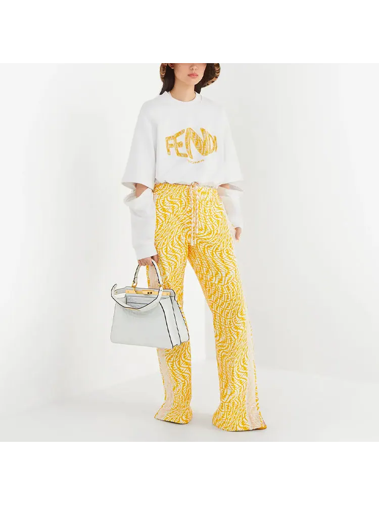 Худи (WMNS) FENDI FW21 Detachable sleeve Round Neck Sports Short Hoodie White — изображение 4 из 4, белый