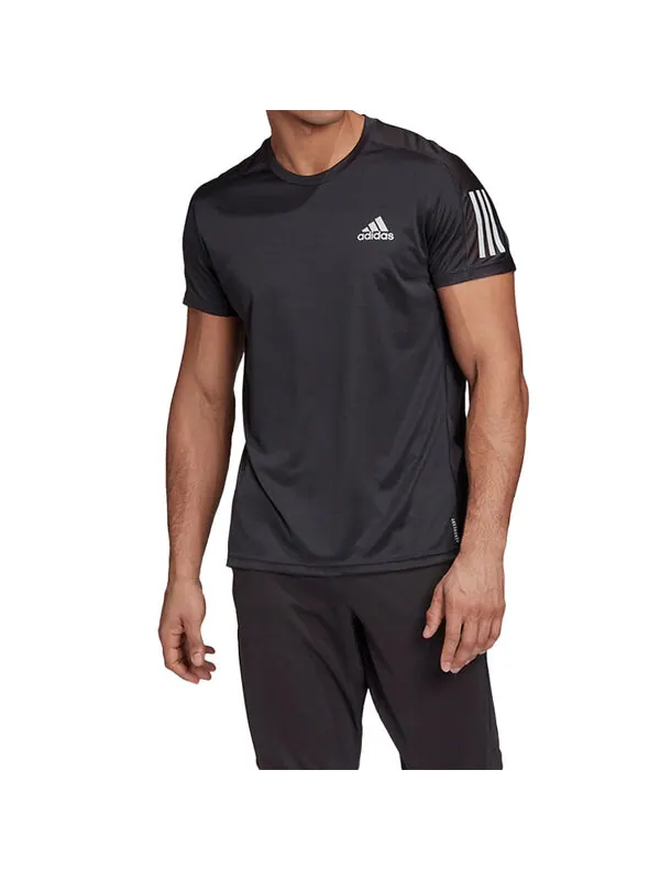 Футболка Adidas Own the Run Tee 'Black' — изображение 3 из 4, черный