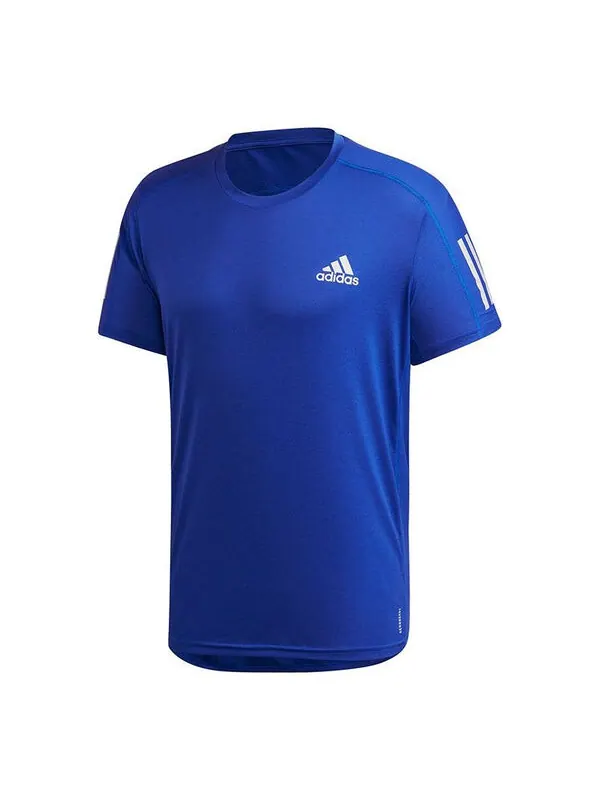 Футболка own the run tee training sports reflective stripe short sleeve blue Adidas — изображение 1 из 4, синий