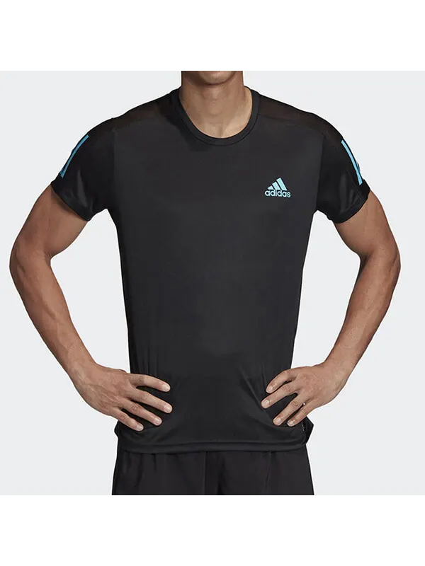 Футболка adidas OWN The Run Tee Running Sports Short Sleeve Black — изображение 3 из 4, черный