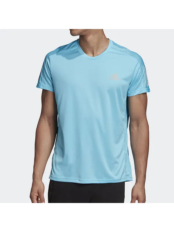 Футболка running sports suits men blue/grey Adidas — изображение 3 из 4, синий/темный