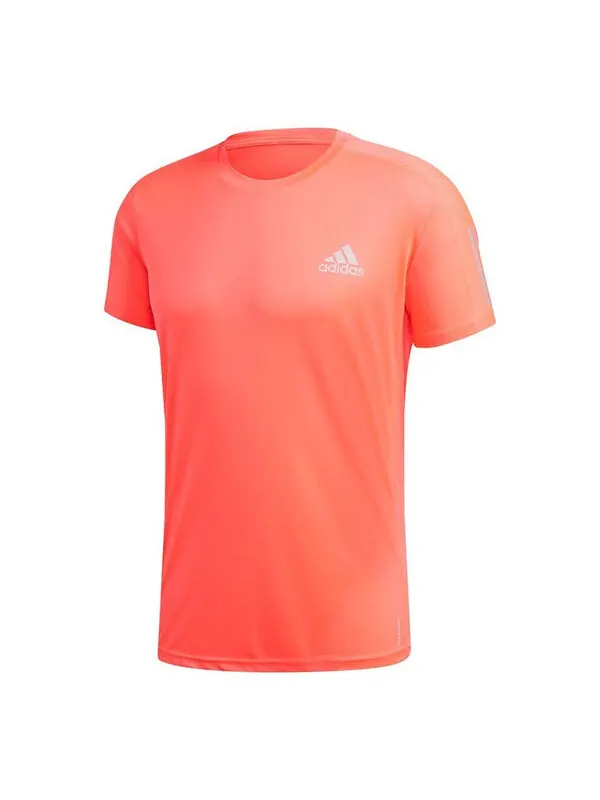 Футболка adidas Own the Run Tee Running Sports Reflective Stripe Round Neck Short Sleeve Pink Red — изображение 1 из 4