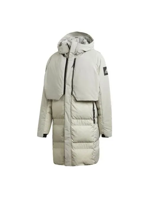Пуховик adidas Outdoor Sports waterproof Reversible Down Jacket Gray — изображение 1 из 4, золотисто-серый