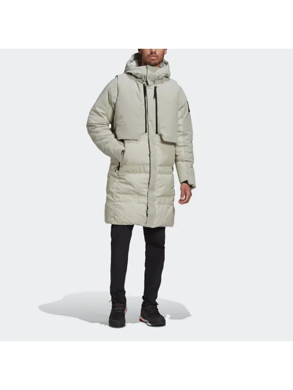 Пуховик adidas Outdoor Sports waterproof Reversible Down Jacket Gray — изображение 3 из 4, золотисто-серый