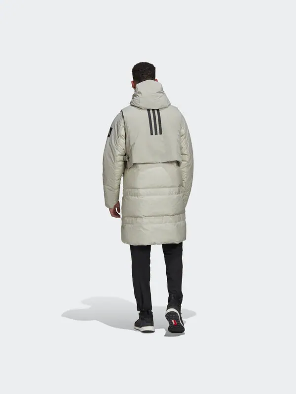 Пуховик adidas Outdoor Sports waterproof Reversible Down Jacket Gray — изображение 4 из 4, золотисто-серый