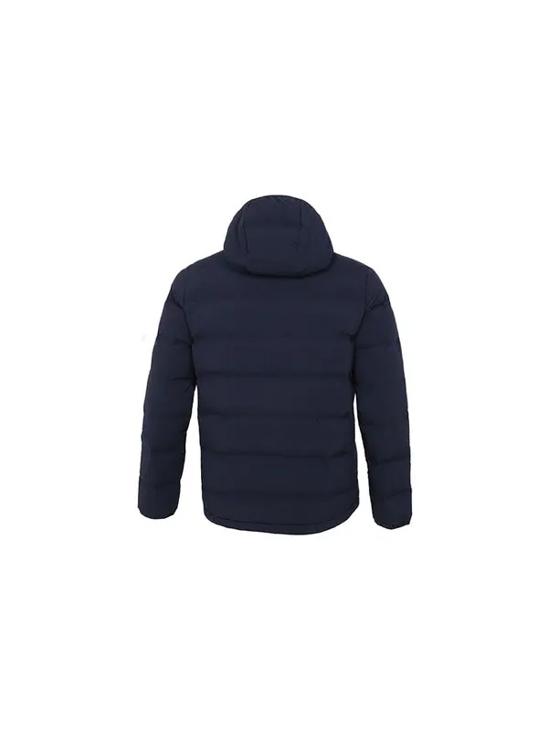 Пуховик adidas Helionic S H J Outdoor Sports hooded down Jacket Dark Blue — изображение 2 из 4, синий
