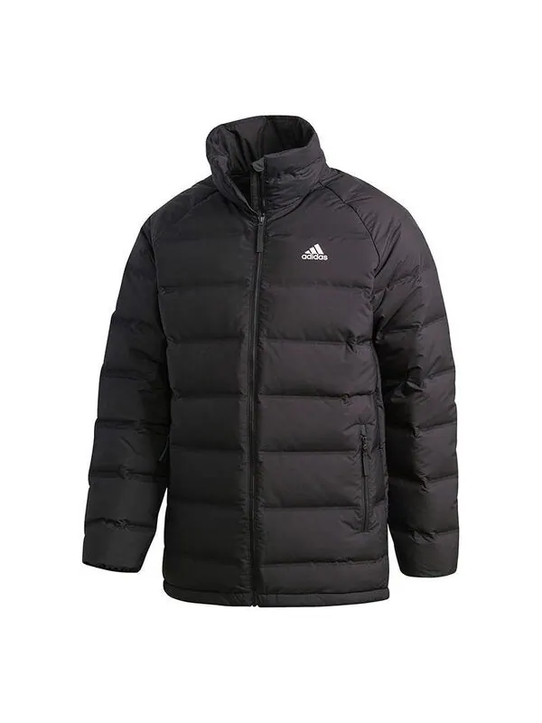Пуховик adidas Helionic Stand Collar Stay Warm Casual Sports Down Jacket Black — изображение 1 из 4, черный