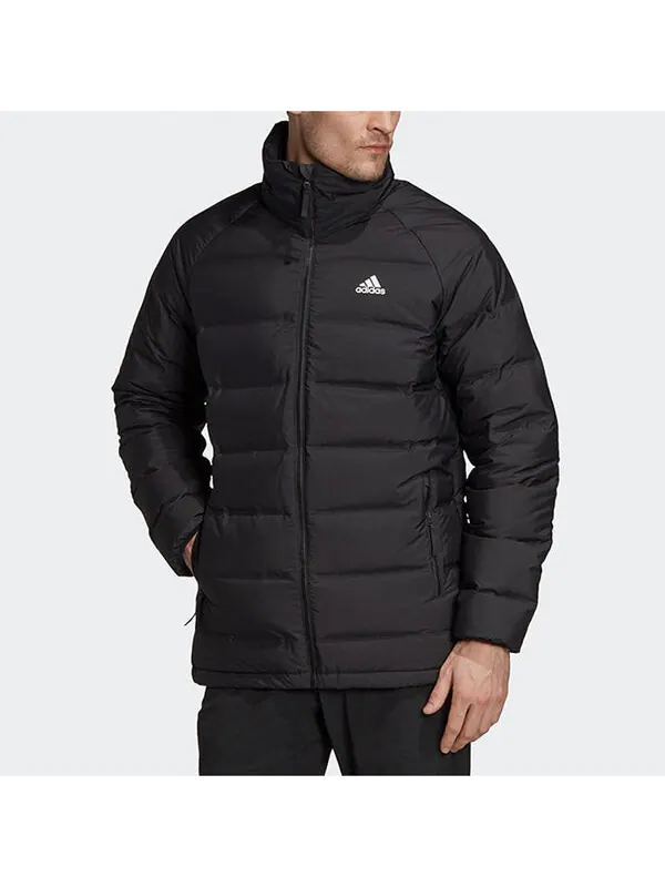 Пуховик adidas Helionic Stand Collar Stay Warm Casual Sports Down Jacket Black — изображение 3 из 4, черный