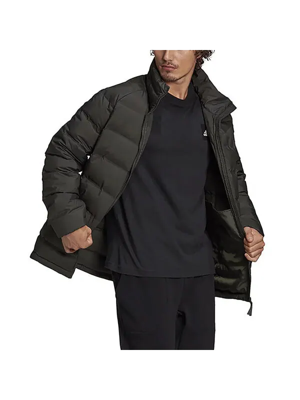 Пуховик adidas Helionic Mid J Sports Stay Warm Down Jacket Brown — изображение 4 из 4, коричневый