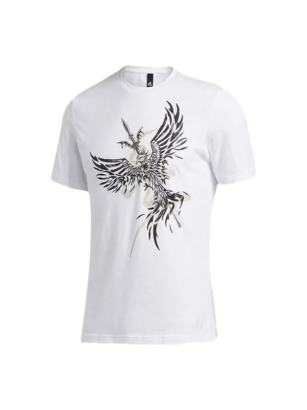 Футболка printed crew neck short sleeve men's white Adidas — изображение 1 из 4, белый