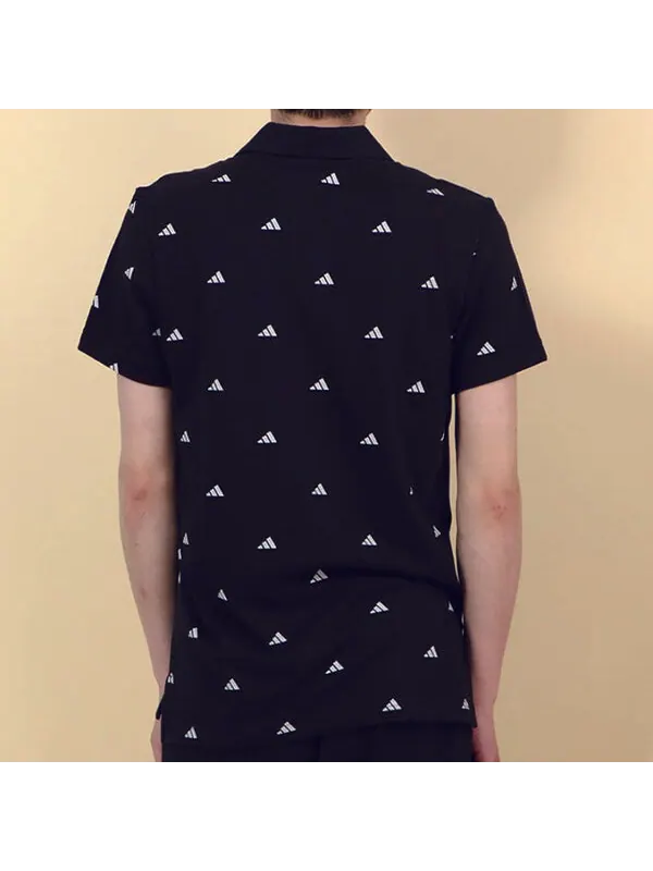 Футболка sports short-sleeve polo shirt men blackwhite Adidas — изображение 4 из 4, черный белый