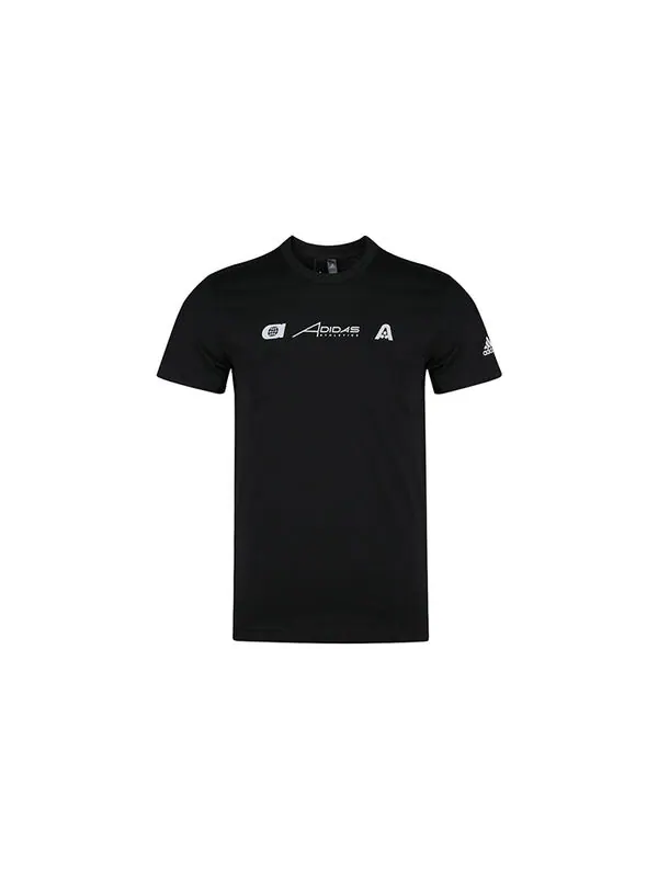 Футболка m gfx t illu 2 athleisure casual sports печать круглый вырез короткий рукав Adidas — изображение 2 из 2, черный