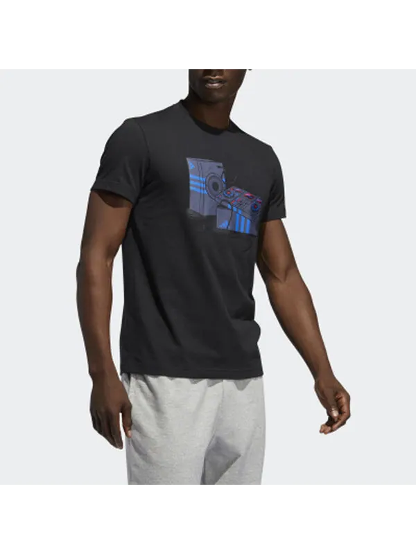 Футболка m gfx t bos sports round neck short sleeve black Adidas — изображение 4 из 4, черный