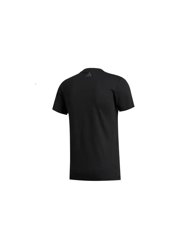 Футболка sports stylish short sleeve 'black' Adidas — изображение 2 из 4, черный