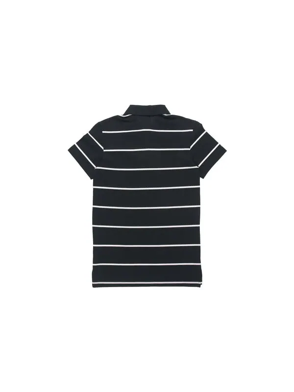 Футболка yarn dye stripe short sleeve polo shirt black Adidas — изображение 2 из 4, черный
