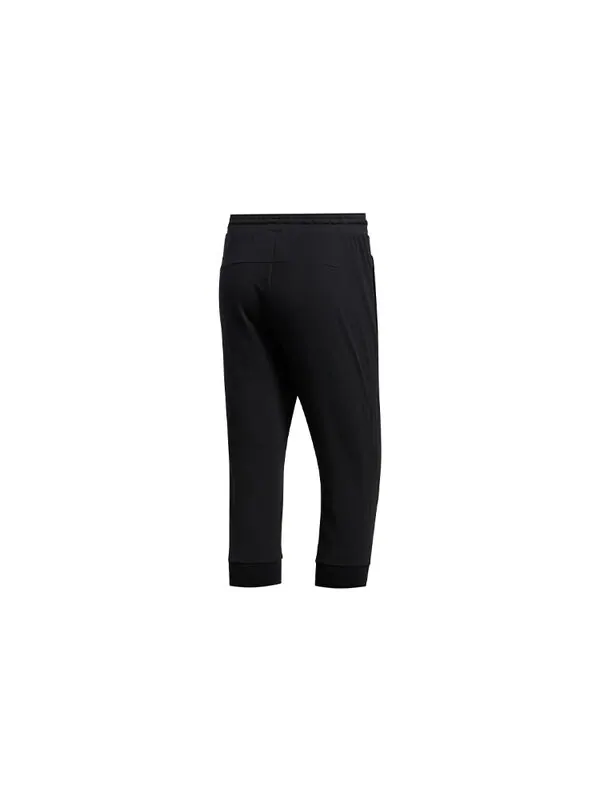 Спортивные штаны adidas M PNT 34 DK 3S Training Running Sports Slim Fit Cropped Pants Black — изображение 2 из 4, черный
