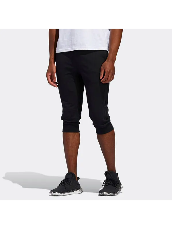 Спортивные штаны adidas M PNT 34 DK 3S Training Running Sports Slim Fit Cropped Pants Black — изображение 3 из 4, черный
