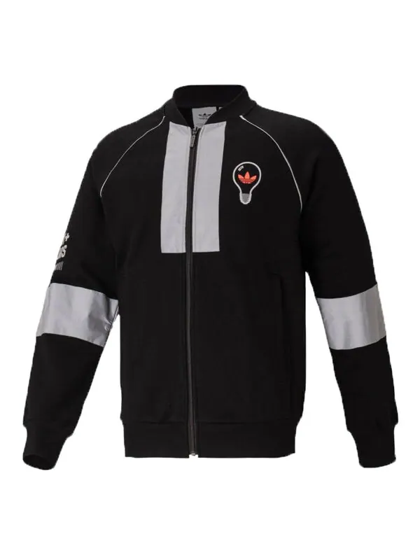 Куртка originals reflective splicing sports jacket black Adidas — изображение 1 из 2, черный