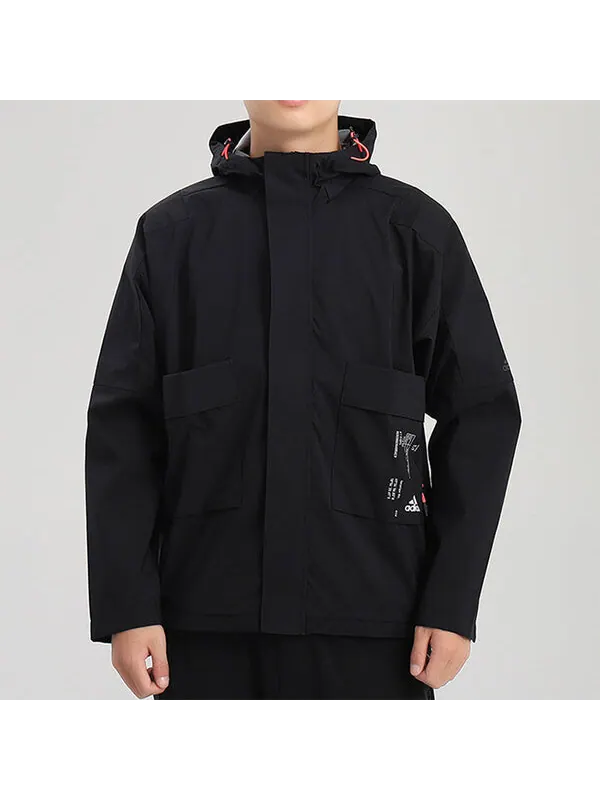 Куртка adidas Sports Training Hooded Jacket Black — изображение 3 из 4, черный