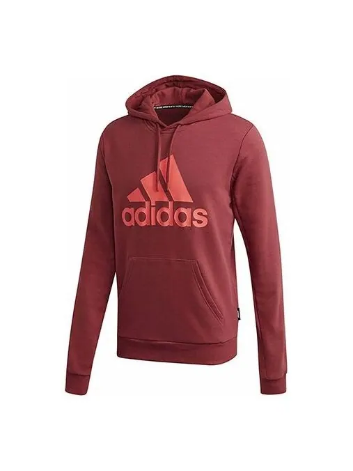 Толстовка men's hooded pullover long sleeves red Adidas — изображение 1 из 4, красный
